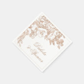 Serviette En Papier Élégant botanique | Floral or Rose cuivre (Coin)