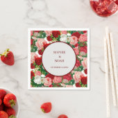 Serviette En Papier Elegant Botanique Green Red Burgundy (En situation)