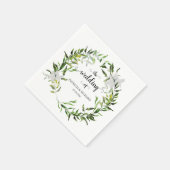 Serviette En Papier Élégant Botanique Verdure Mariage de couronne (Coin)