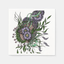 Élégant bouquet botanique violet sur papier dessin