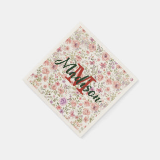 Serviette En Papier Élégant bouquet de fleurs sauvages de printemps Pa
