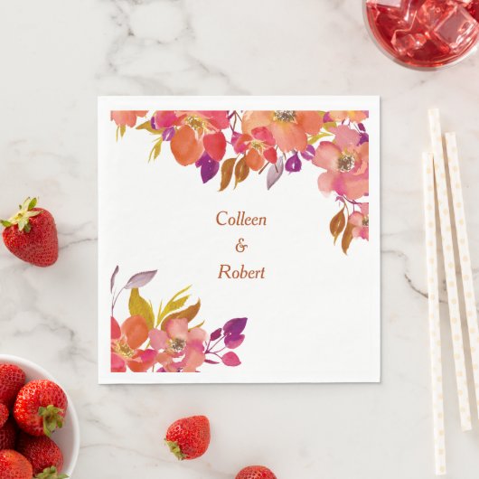 Serviette En Papier Élégant Bouquet d'été Mariage moderne (En situation)