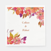Serviette En Papier Élégant Bouquet d'été Mariage moderne (Devant)