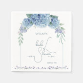 Serviette En Papier Élégant bouquet floral bleu poussiéreux pour la do (Devant)