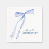Serviette En Papier Élégant Bow bleu clair (Devant)