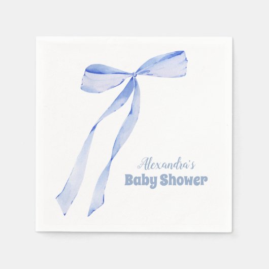 Serviette En Papier Élégant Bow bleu clair (Devant)
