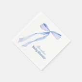 Serviette En Papier Élégant Bow bleu clair (Coin)