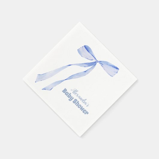 Serviette En Papier Élégant Bow bleu clair (Coin)