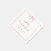 Serviette En Papier Elégant Bow Bordure main tiré Fête des mariées chi (Coin)