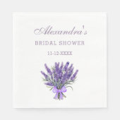 Serviette En Papier Élégant Bow Lavender Fête des mariées florale (Devant)