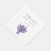 Serviette En Papier Élégant Bow Lavender Fête des mariées florale (Coin)