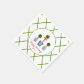 Serviette En Papier Elégant Boxwood Topiary avec treillis Holiday (Coin)