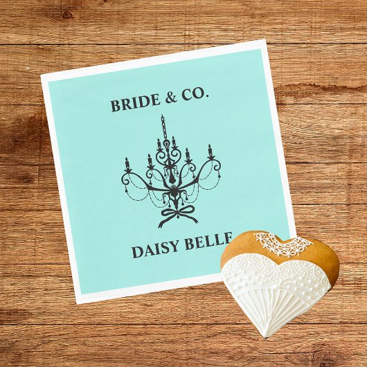 Serviette En Papier Elegant Bride & Co. Réception de mariage sarcelle