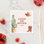 Serviette En Papier Elégant brun western rustique mariage (En situation)