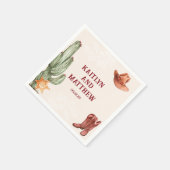 Serviette En Papier Elégant brun western rustique mariage (Coin)