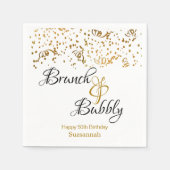 Serviette En Papier Elégant Brunch Bubbly Gold Confetti Custom Party (Devant)