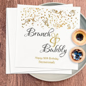 Serviette En Papier Elégant Brunch Bubbly Gold Confetti Custom Party