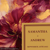 Serviette En Papier Élégant Burgundy Gold Blush Mariage Papier Napkins