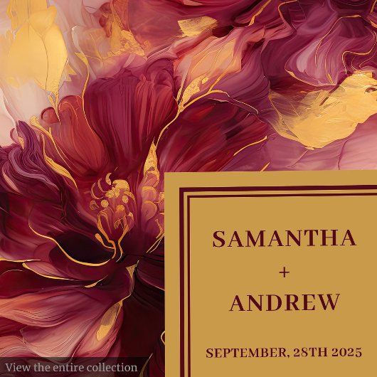 Serviette En Papier Élégant Burgundy Gold Blush Mariage Papier Napkins