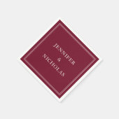 Serviette En Papier Elegant Burgundy Wedding (Coin)
