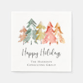 Serviette En Papier Élégant Business Joyeux Fêtes de Noël (Devant)