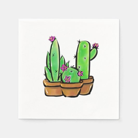 Serviette En Papier Élégant cactus cactus du sud-ouest (Devant)