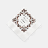 Serviette En Papier Élégant cadre Mariage baroque (Coin)