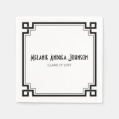 Serviette En Papier Elégant cadre noir Artdeco Graduation Napkin (Devant)