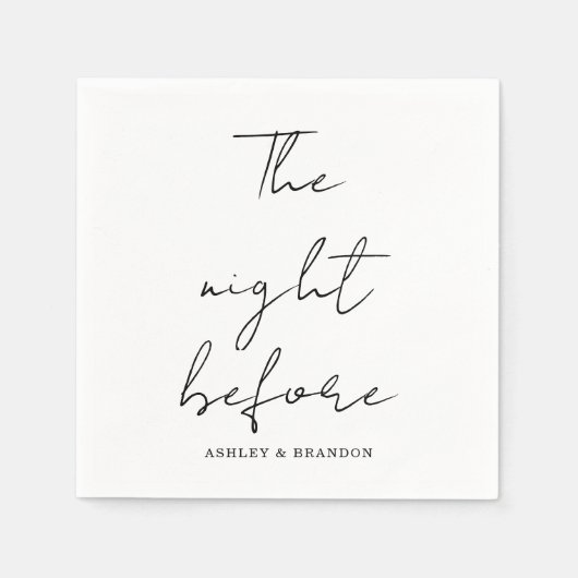 Serviette En Papier Élégant Calligraphe Script La Nuit Avant Les Servi (Devant)