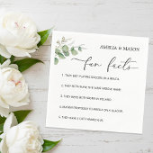 Serviette En Papier Elegant Calligraphy Eucalyptus Fun Facts Wedding