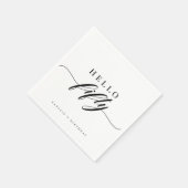 Serviette En Papier Elegant Calligraphy Hello 50 Birthday Personalized (Coin)