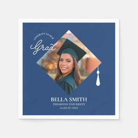 Serviette En Papier Elegant Cap Topper Custom Graduate Photo Keepsake  (Devant)