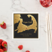 Serviette En Papier Élégant carte du Cap Cod mariage (En situation)