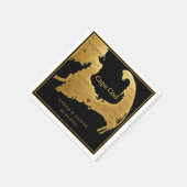Serviette En Papier Élégant carte du Cap Cod mariage (Coin)