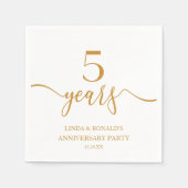 Serviette En Papier Élégant Champagne 5e anniversaire Mariage (Devant)