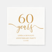 Serviette En Papier Élégant Champagne 60e anniversaire de Mariage (Devant)