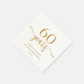 Serviette En Papier Élégant Champagne 60e anniversaire de Mariage (Coin)