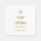 Serviette En Papier Elégant Champagne élégant Retro (Devant)