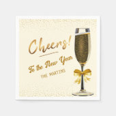 Serviette En Papier Elegant Champagne New Year's Eve (Devant)