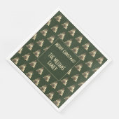 Serviette En Papier Elégant chasseur vert or Motif de Noël Arbre de No (Coin)