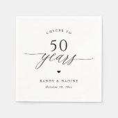 Serviette En Papier Elegant Cheers 50th Wedding Anniversary Party (Devant)