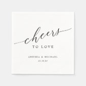 Serviette En Papier Elégant Cheers to Love Cocktail Mariage (Devant)