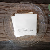 Serviette En Papier Elegant Cheers to Love Simple Black White Wedding
