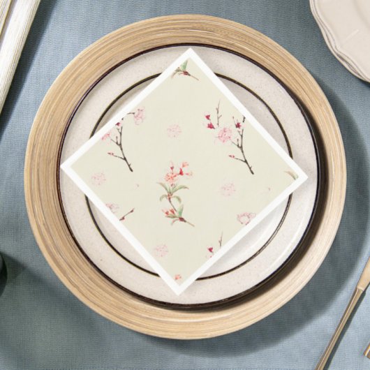 Serviette En Papier Elegant Cherry Blossom Tablecloth Set