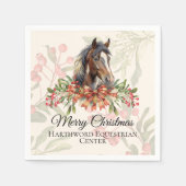 Serviette En Papier Élégant Cheval de Noël (Devant)