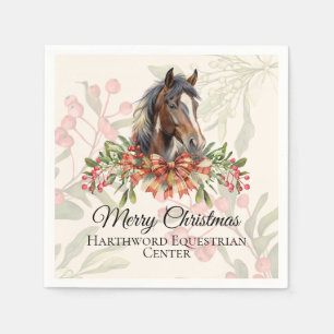 Serviette En Papier Élégant Cheval de Noël