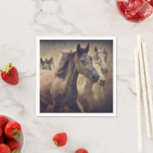 Serviette En Papier Élégant Cheval Sauvage Papier Napkin (En situation)