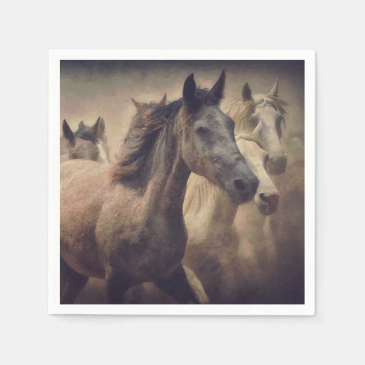 Serviette En Papier Élégant Cheval Sauvage Papier Napkin (Devant)