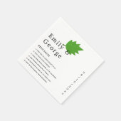 Serviette En Papier Élégant Chic Automne Vert Feuille Mariage de autom (Coin)