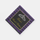 Serviette En Papier Élégant Chic Black Purple Parties scintillant Tiar (Coin)